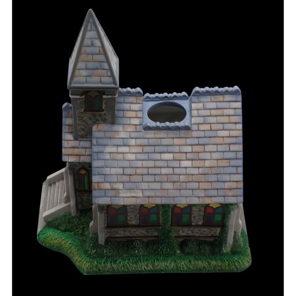 Partylite Exclusive Olde World Village #2 Stained Glass CHURCH Tealight House - Picture 6 of 8